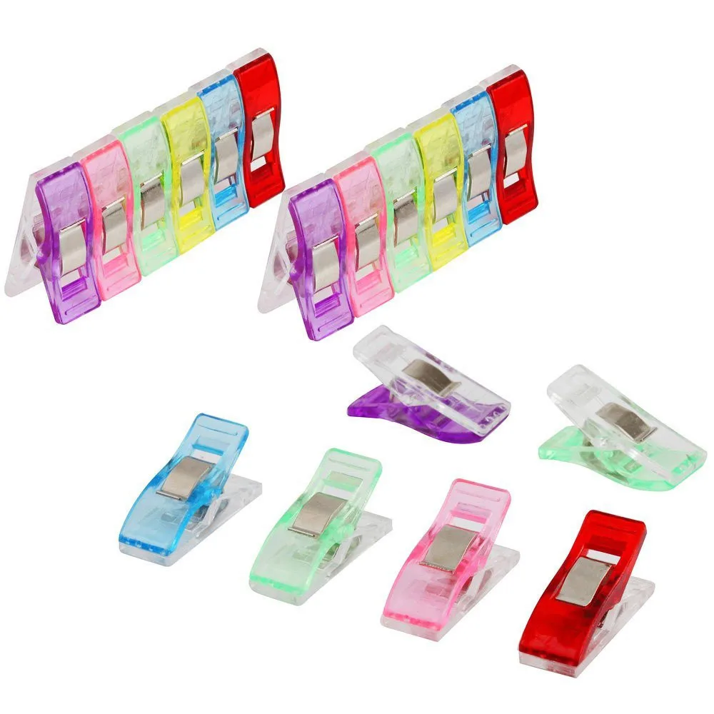 New Qualified 250PCS Colorful Housekeeping Clips Clear Sewing Craft Quilt Binding Plastic Clamps Pack | Дом и сад