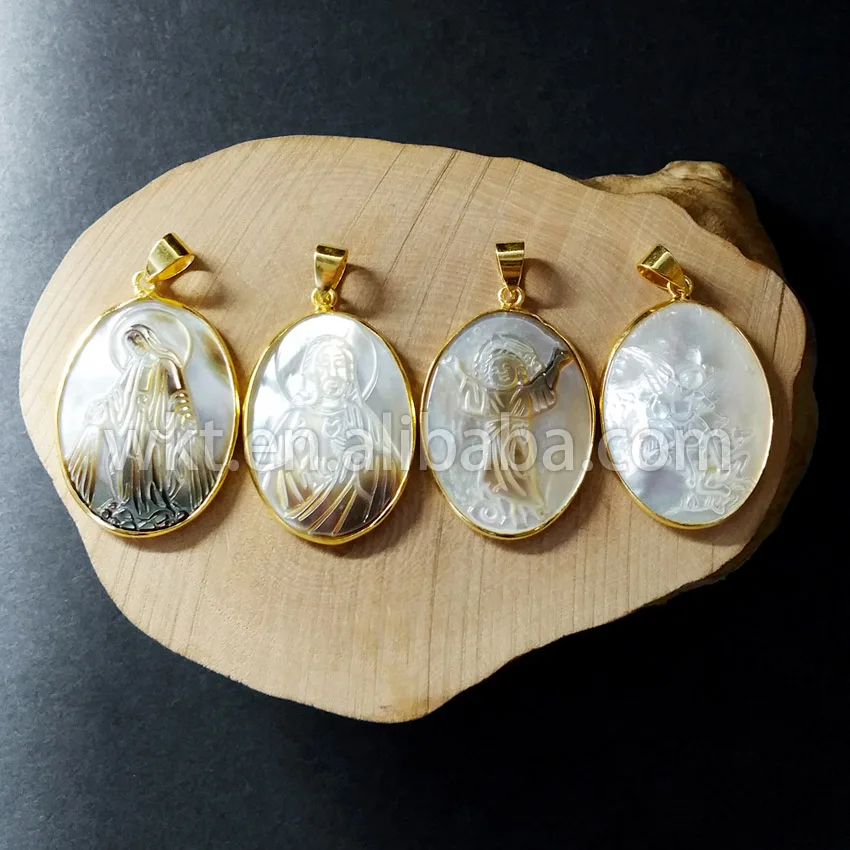 

WT- P682 Wholesale stylish round shell pendant gold color shell pendant for women jewelry making