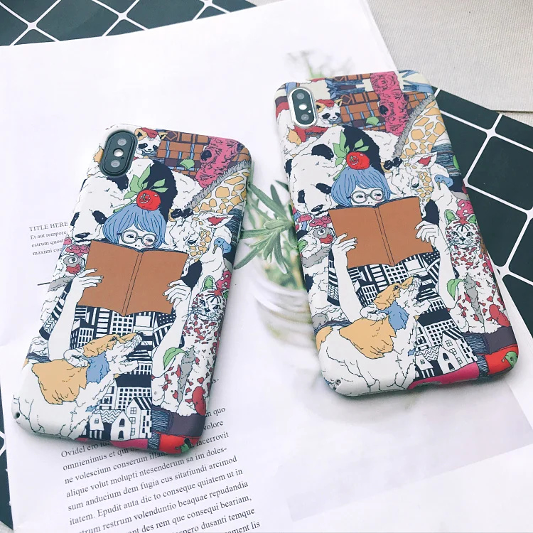 Жесткий чехол мягкий для телефона iPhone 10 XR XS Max X 6 6s Plus 7 plus 8 6SP милая девушка милое