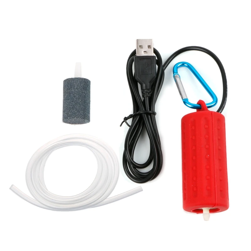 Red Портативный Миниатюрный аквариум с USB аквариумом кислородный воздушный насос бесшумный энергосберегающий компрессор товары для домашних животных - Цвет: Red