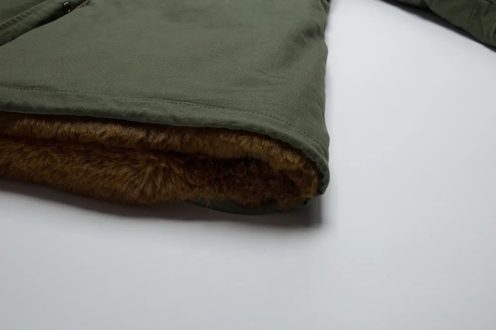 Мужское длинное пальто с искусственным кроличьим мехом Толстая куртка капюшоном