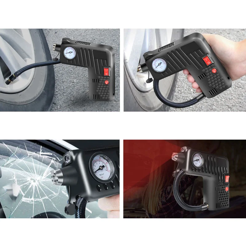 Portable Air Compressor Pump DC 12V Electric Tire Inflator Tyre Pressure Monitor