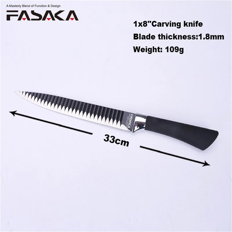 FASAKA Нержавеющая сталь Кухня Набор ножей 2 шт. 7 &quotМалый Кливер 8'' резьба Ножи