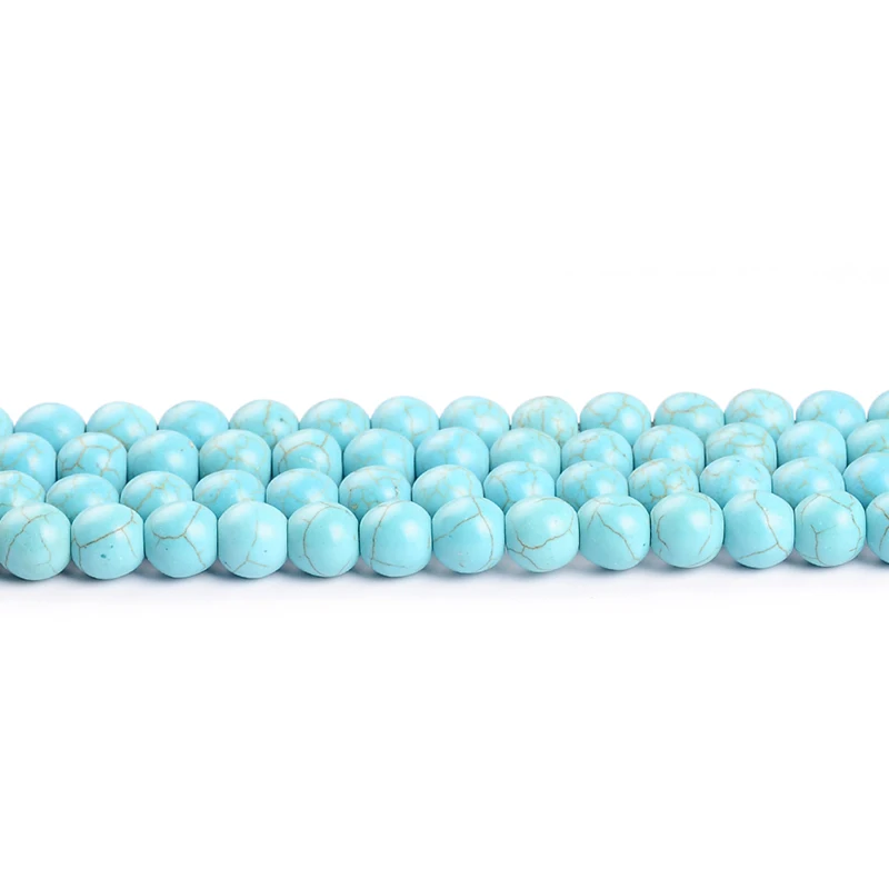 

Blue howlite beads Natural Stone Top quality Round Loose beads ball size 4/6/8/10/12MM handmade Jewelry bracelet making DIY