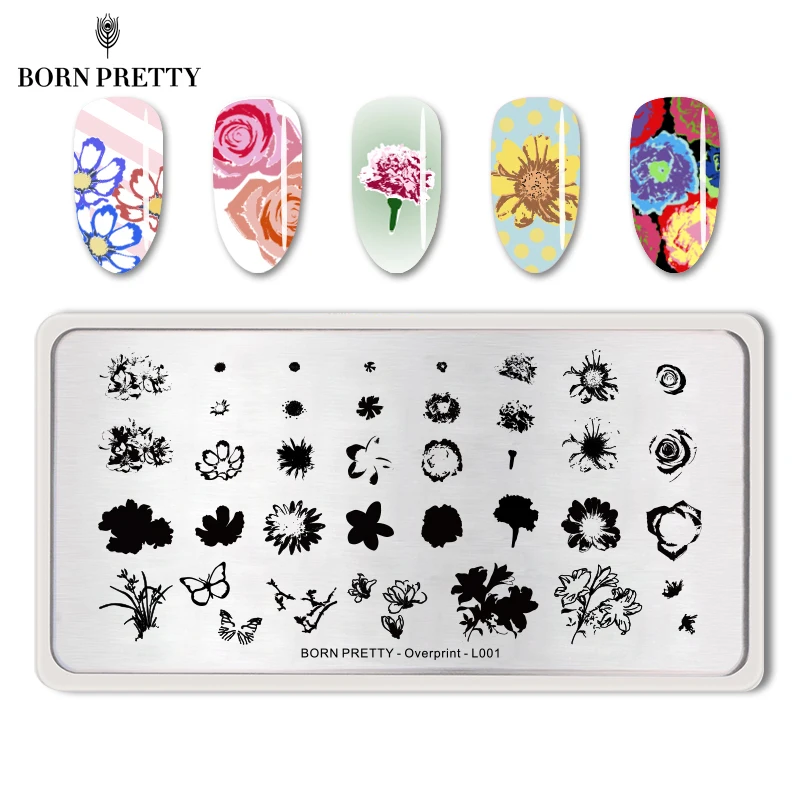 BORN PRETTY печать цветок ногтей штамповки пластины бабочка серии шаблон листья дизайн ногтей DIY печать штампы трафареты