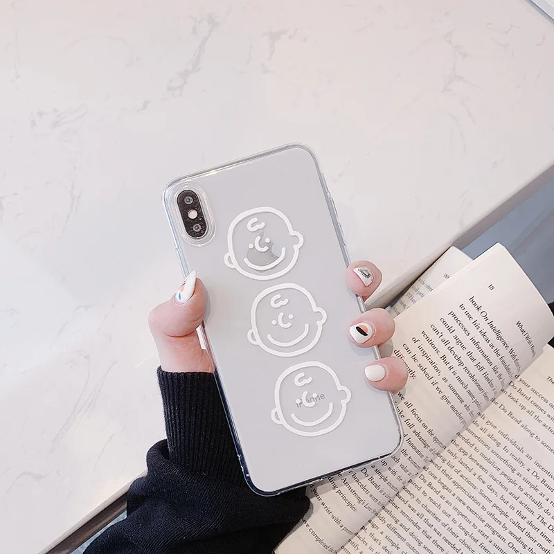 Японский милый мультяшный чехол для телефона iphone Xs MAX XR X 6 6s 7 8 plus 11Pro Max couple прозрачный мягкий чехол из ТПУ с коричневым рисунком - Цвет: 2