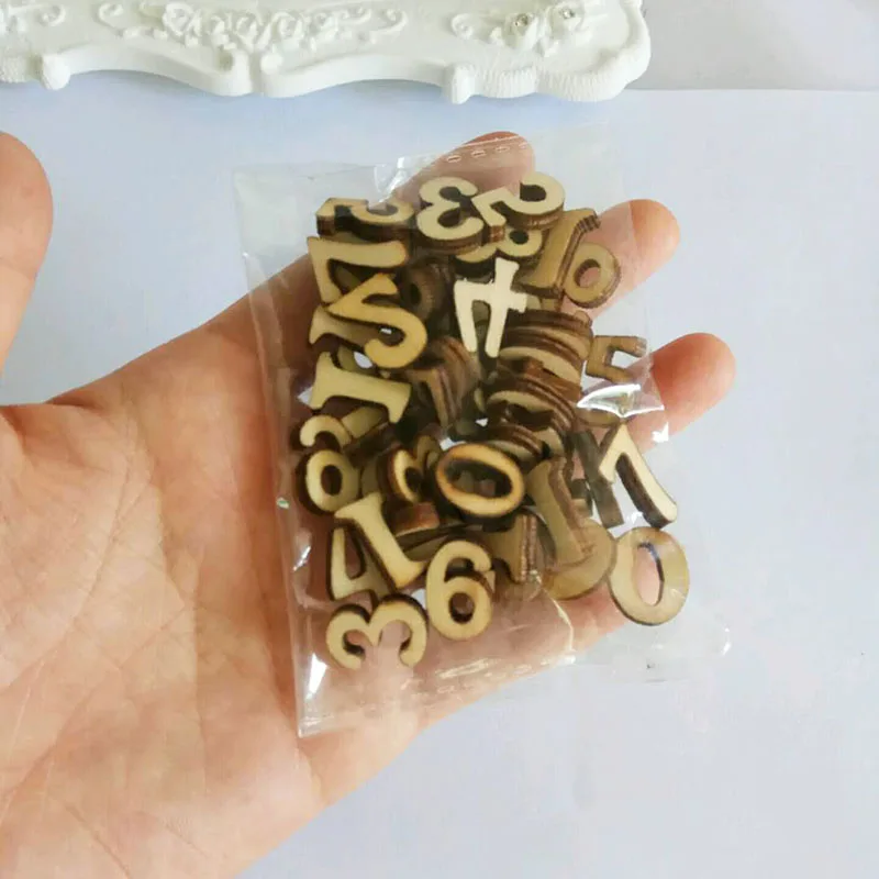 50 шт. DIY пустые деревянные цифры Детские вечерние товары на день рождения
