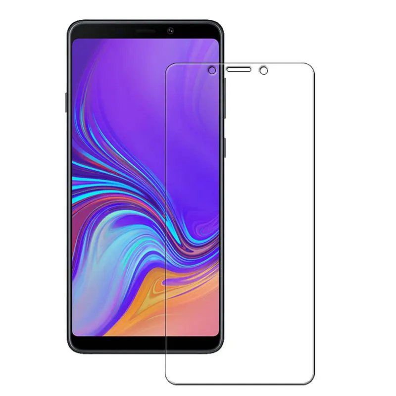 50 шт./лот прозрачная закаленная стеклянная пленка для Samsung Galaxy A9 2018 A7 передняя