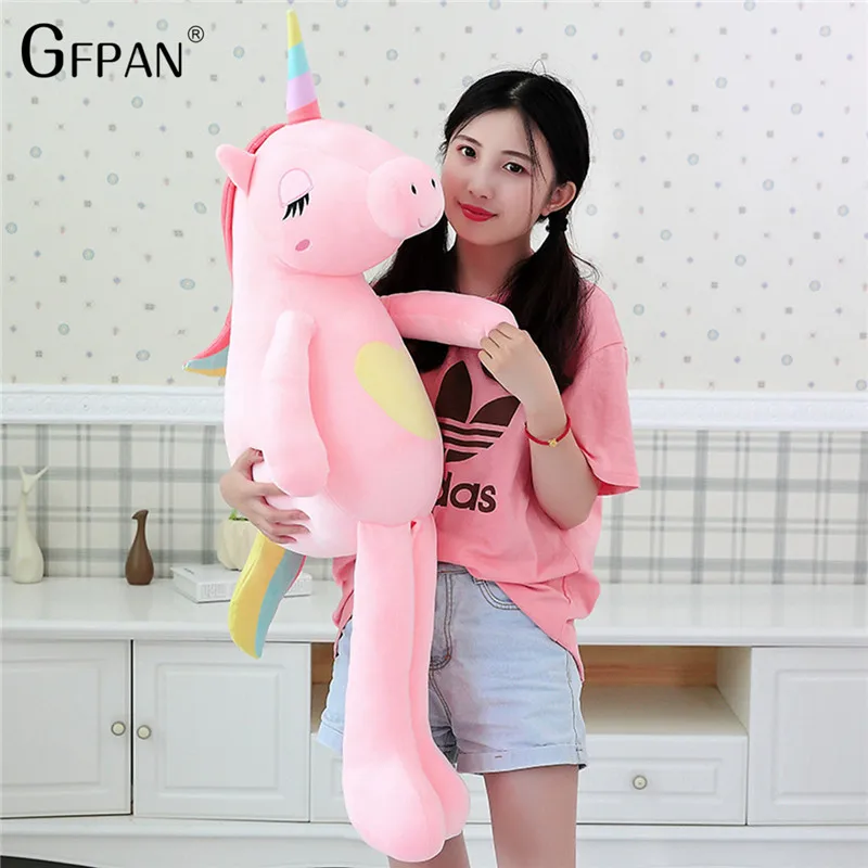 

110cm Cute Rainbow Horse Soft Doll Unicorn