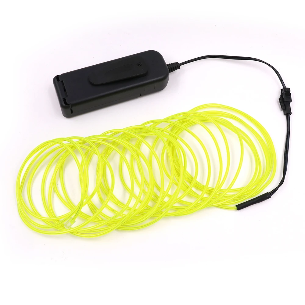 3 В Аккумулятор 1м / 3м / 5М Гибкий Неоновый Свет Glow EL Wire Rope лента Кабельная Лента Неоновый Свет Знак Обувь Одежда водонепроницаемая Неоновая Лампа