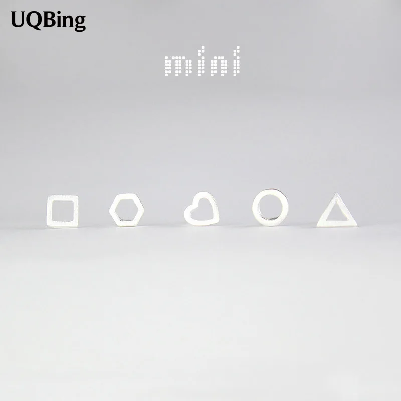 Серьги-гвоздики геометрической формы из серебра 925 пробы | Украшения и аксессуары