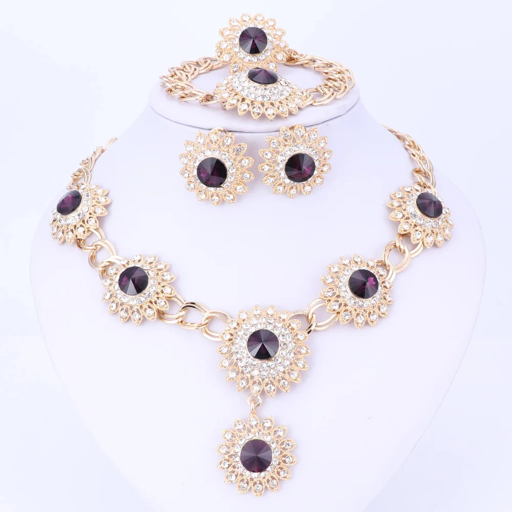 Женские Ювелирные наборы для невесты модные свадебные украшения кристалл