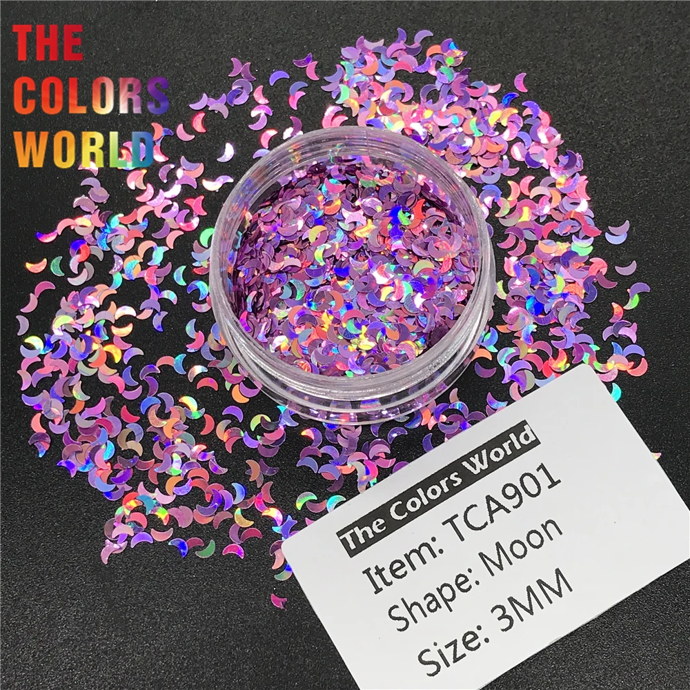 Голографический лазер в форме полумесяца размер 3 мм блеск для ногтей украшение