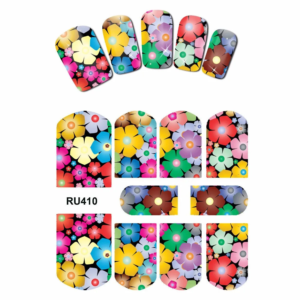 Наклейка на ногти для дизайна ногтей Красивая водная наклейка ползунок полная