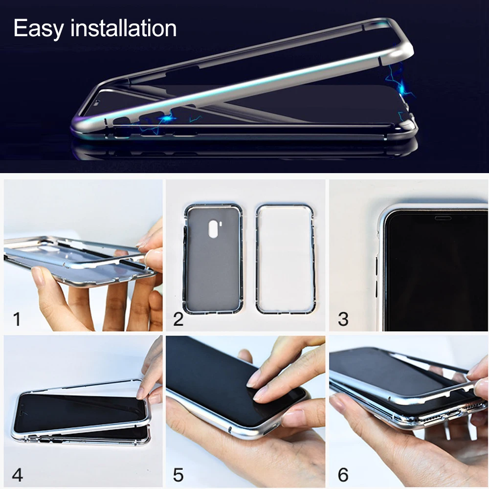 Magnetic Case For Xiaomi Redmi Note 7 6 5 Pro Clear Glass Cover Frame Coque Funda Mi 8 Lite 9 SE Phone |