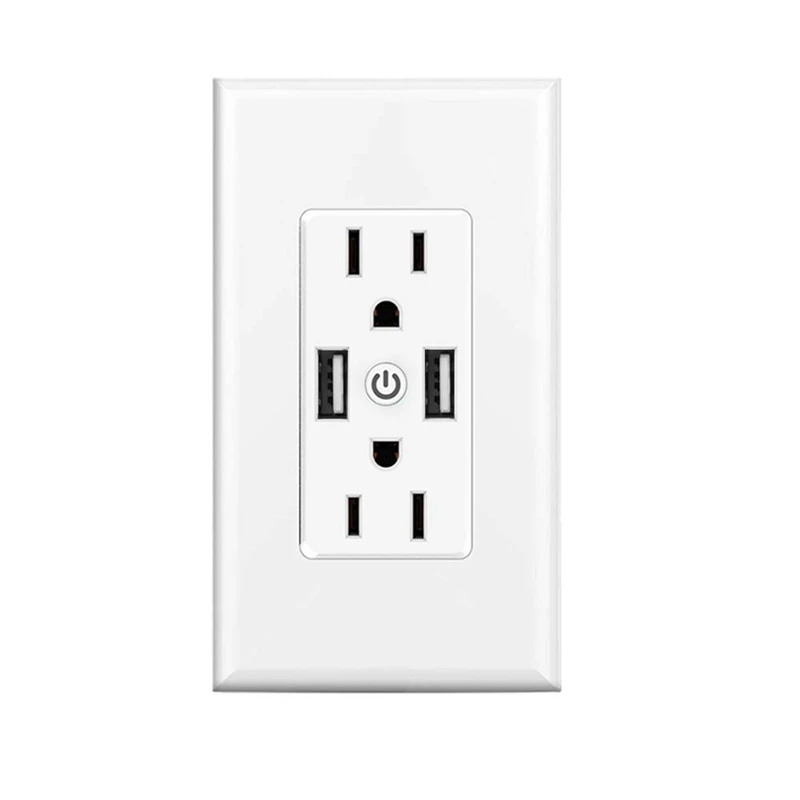 Смарт Wi Fi настенные розетки с двумя 2.4A Usb портами быстрой зарядки самостоятельно