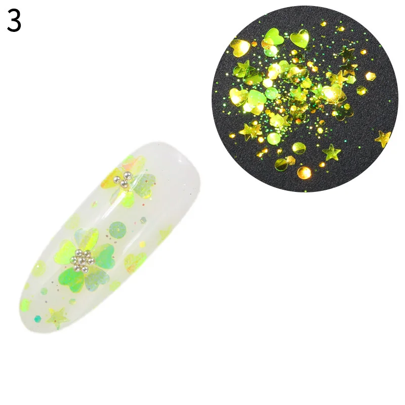 12 boxes/set AB Color Sequins Nail Art Glitter Mix Shapes Mermaid Acrylic Sparkle Tips Accessories Decoration Tool | Красота и