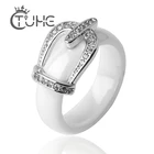 Кольцо женское керамическое с короной и фианитами, 1112 дюймов