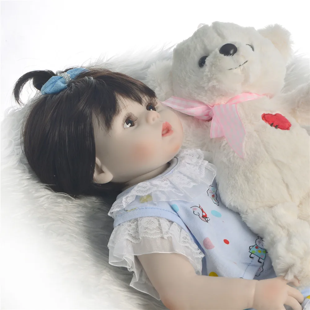 Милая девочка bb reborn 19 &quot46 см bebes corpo de silicone inteiro bonecas Baby игрушки для детей подарок |