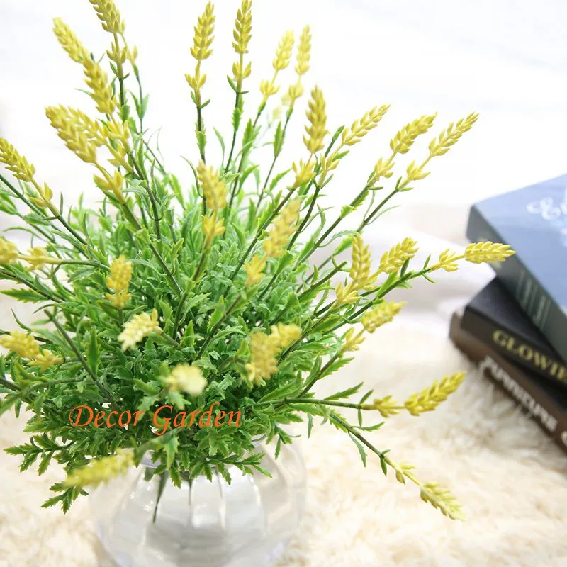 4Color Single Artificial Silk Lavender Lavandula Angustifolia Green Plant Grass For DIY Flower Bouquet Home Wedding Decoration | Дом и сад