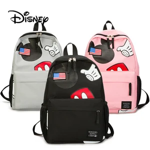 Плюшевый рюкзак с изображением Микки Мауса, повседневная школьная сумка для девочек, ранец для книг, детский школьный ранец