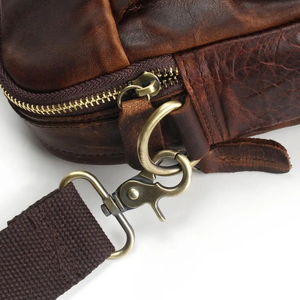 Сумка мужская из натуральной кожи модный саквояж на ремне через плечо мессенджер