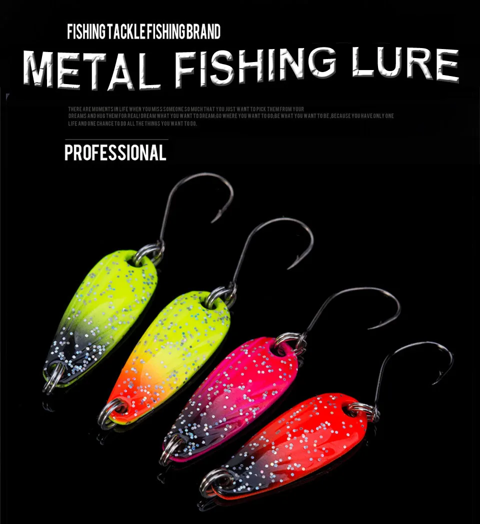 WALK FISH 4PCS/Lot Metal Fishing Spoon Lure Jig Bait 2.8cm 2.5g Spoons Lures Bait-Artificial Bass Fishing Spinners Fish Pesca