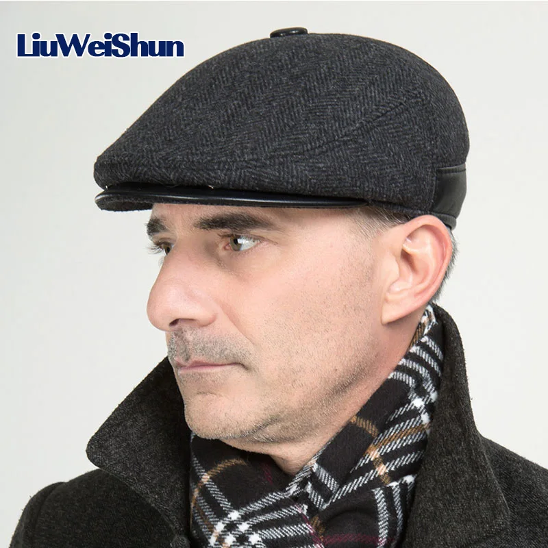 Шапка [LWS] для пожилых мужчин кепка Newsboy плоский беретик шапка толстый шерстяной