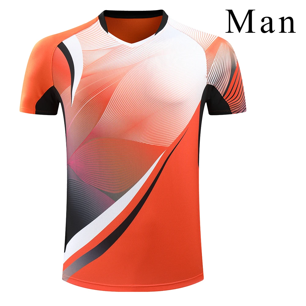 Man one shirt Новая рубашка для бадминтона, теннисные майки для мужчин/женщин, быстросохнущая футболка для тенниса, настольные теннисные майки, Спортивная рубашка 225 - Цвет: Man one shirt