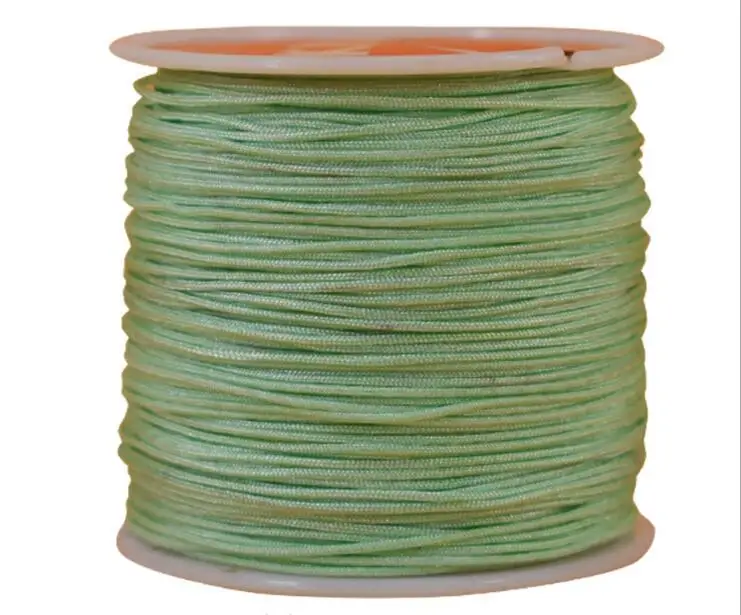 mint green 1 рулон 45 м х 0,8 мм нейлоновая китайская лента с узлом для ожерелье в стиле «макраме» браслет плетеный шнур с кисточками бисерная нить шелковая проволока - Цвет: mint green