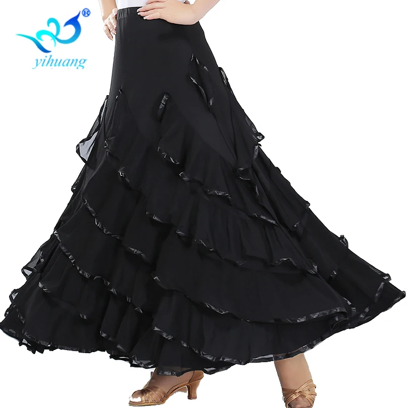 Женская длинная юбка для бальных танцев|ballroom dance dress|flamenco skirtdance ballroom dress |
