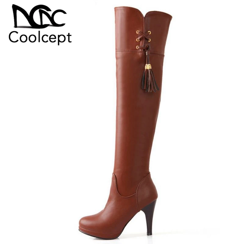 Женские сапоги выше колена на высоком каблуке размеры 32 48|boots ladies|knee bootsover knee boots |