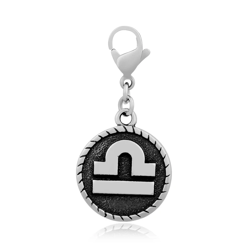 HOT 316l Stainless Steel DIY Vintage Libra 12 Constellation Charms Floating Pendants for Bracelet Necklace Jewelry Making | Украшения и