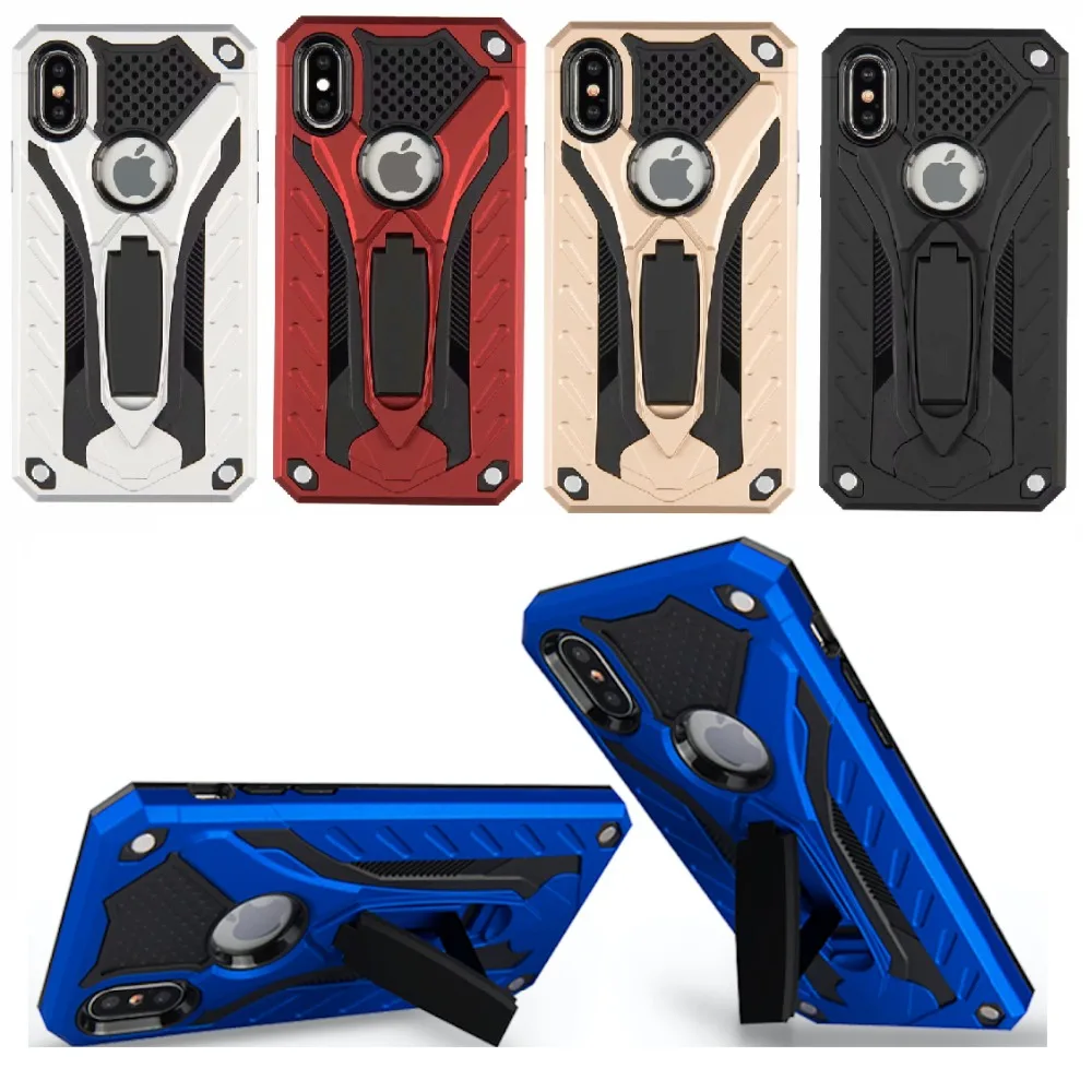 Hybrid Armor Case for IPhone XR XS MAX X 8 7 6 6s 5 5S Galaxy S9 S8 Plus S7 Edge A3 A5 C9 Pro C10 Note 9 Cover Stand |