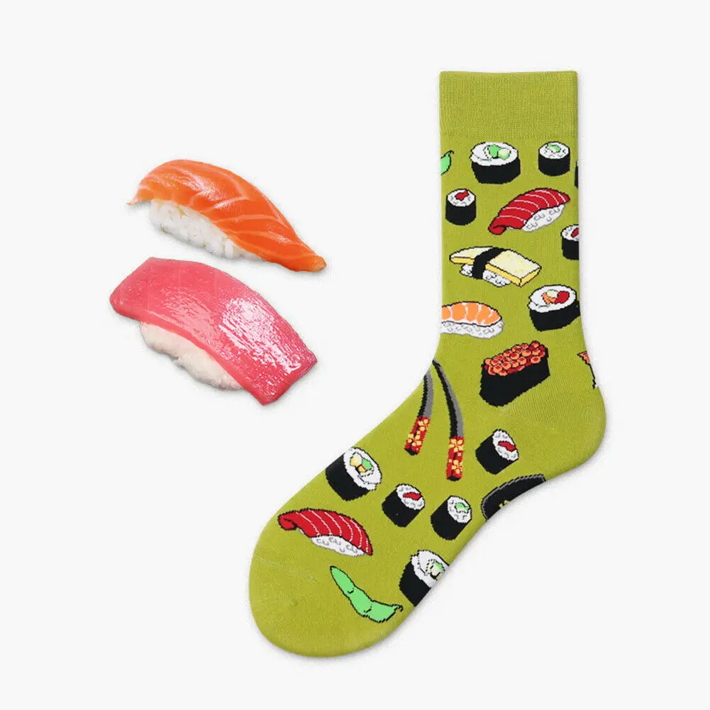 Sushi Модные креативные хлопковые носки в стиле хип-хоп для мужчин и женщин; Летние Стильные дышащие цветные повседневные носки; забавные носки для мужчин - Цвет: Sushi