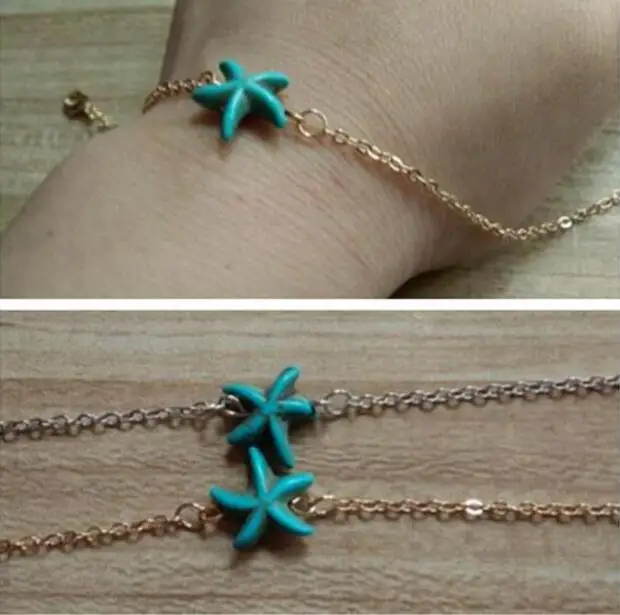 Sl042 2018 Лидер продаж винтажный Модный браслет в виде звезд starfish для пар друзей