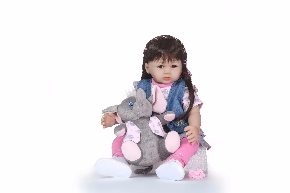 NPK Boneca Reborn 22 дюйма мягкие силиконовые виниловые куклы Baby Doll реалистичные для