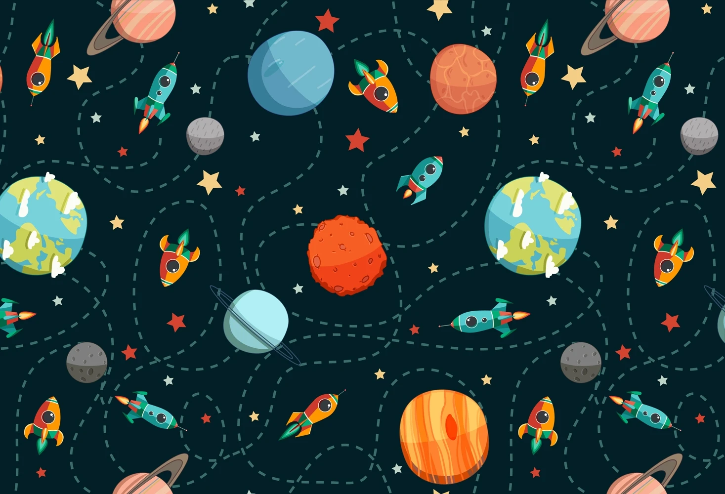 cartoon spaceflight backdrop birthday party backdropastronaut photo studio universe space backdrop spaceman Astronomy backdrops