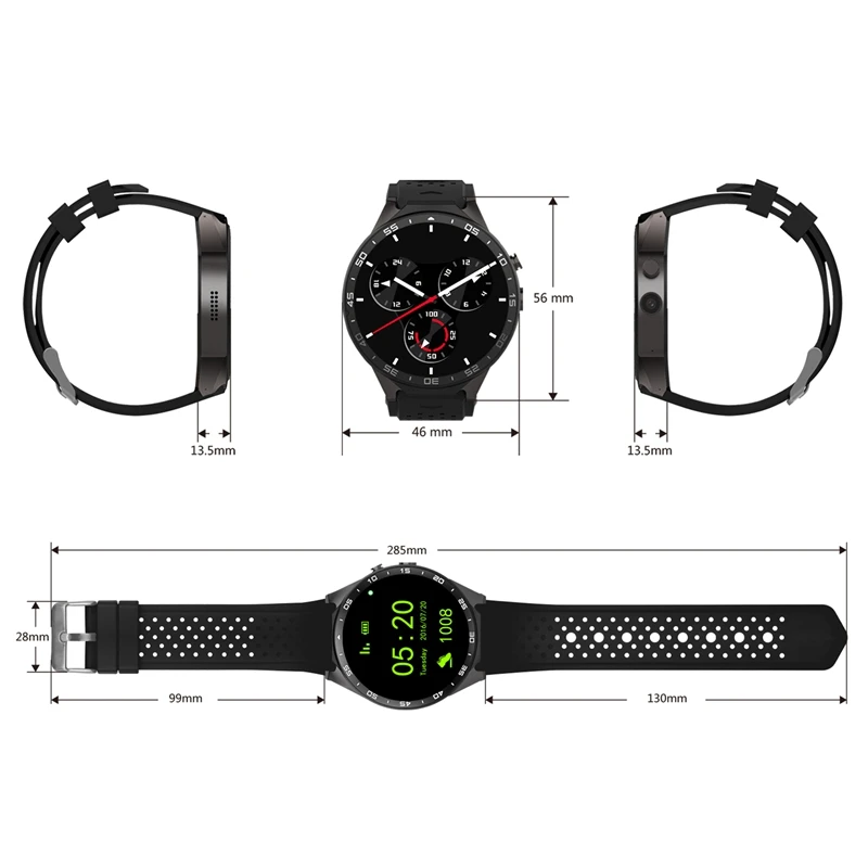 Tohayie KW88 3G Wi-Fi Smartwatch сотовый телефон Bluetooth Smart часы Android 5 1 sim-карты Камера монитор