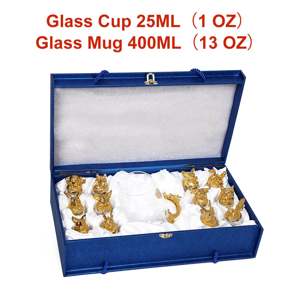 1 mug and 12 cup 1 Набор 400 мл разделитель вина и 25 мл рюмка уникальный дизайн Хрустальное стекло для агавы бренди водки Джина Свадебные украшения подарок - Цвет: 1 mug and 12 cup