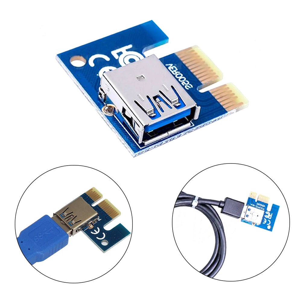 Мини USB 3 0 PCI-E1X PCI-Express X1 Riser Card PC Компьютерные принадлежности конвертер адаптер для