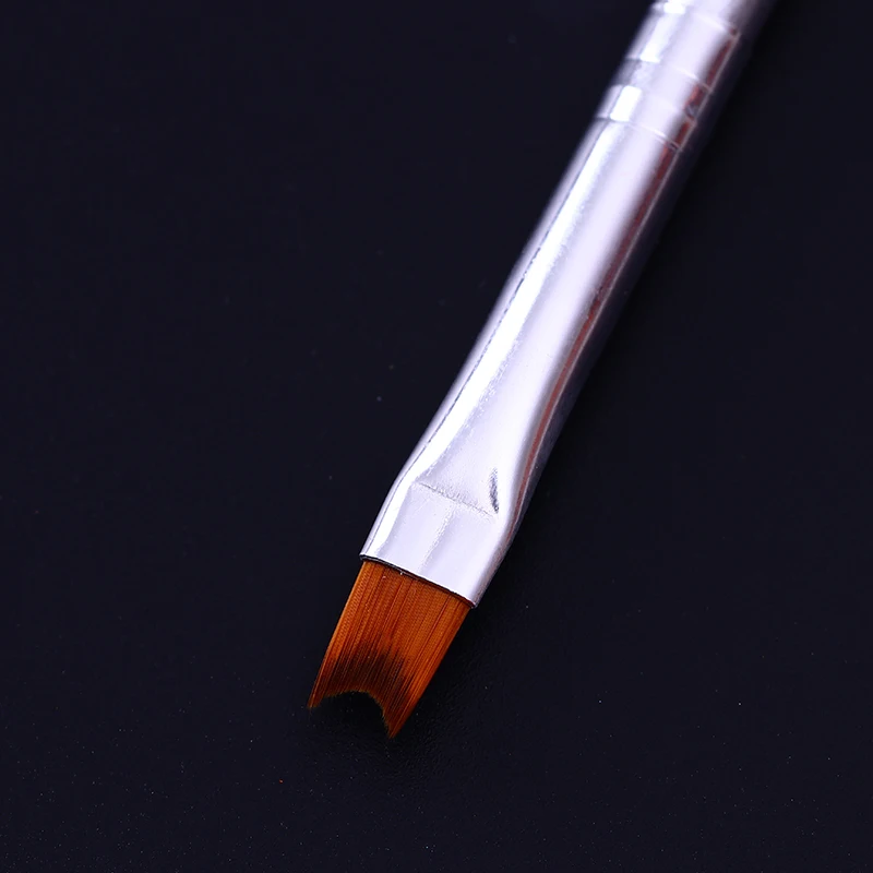 French Tip Nail Brush Acrylic Painting Drawing Pen Silver Handle Half Moon Shape UV Gel Art Tool | Красота и здоровье