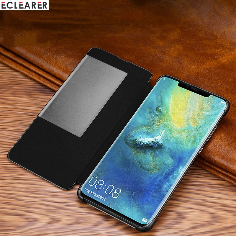 Умный флип-чехол с функцией автоматического сна для huawei mate 20/20 Pro/20 Lite, роскошный чехол из натуральной кожи с крокодиловым узором