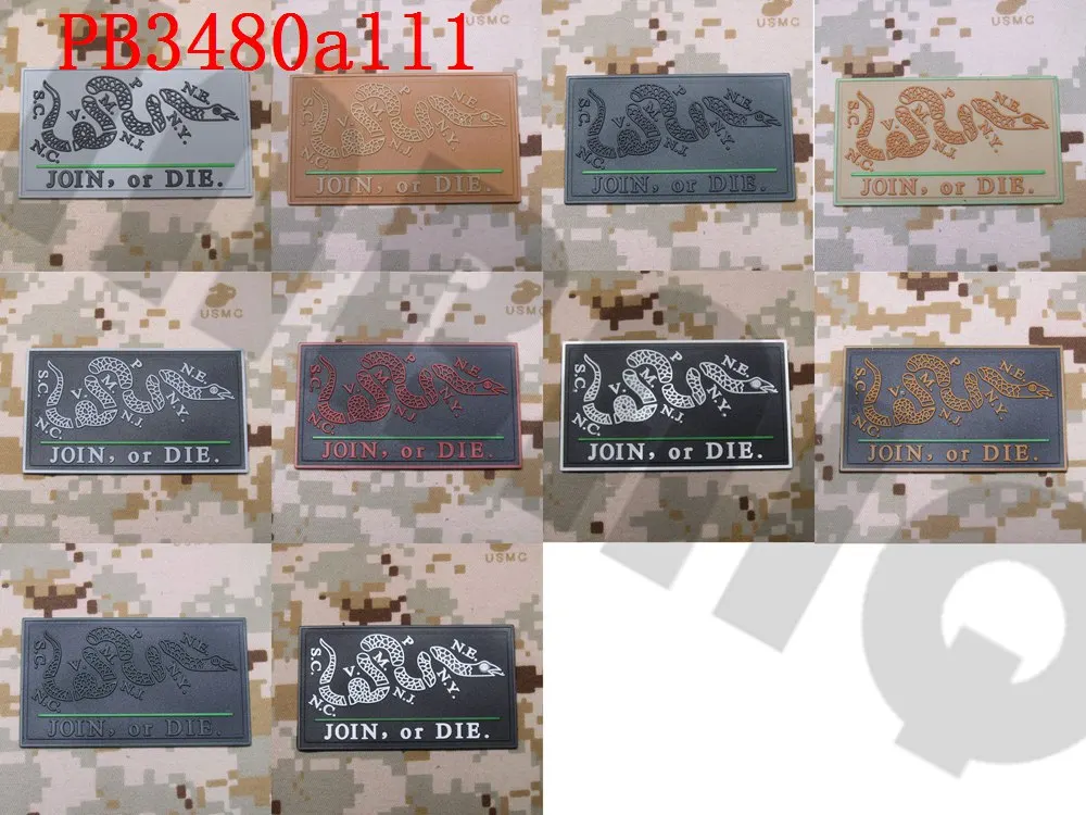 3D ПВХ-пластырь тонкая зеленая линия составной или штампованный змея военный