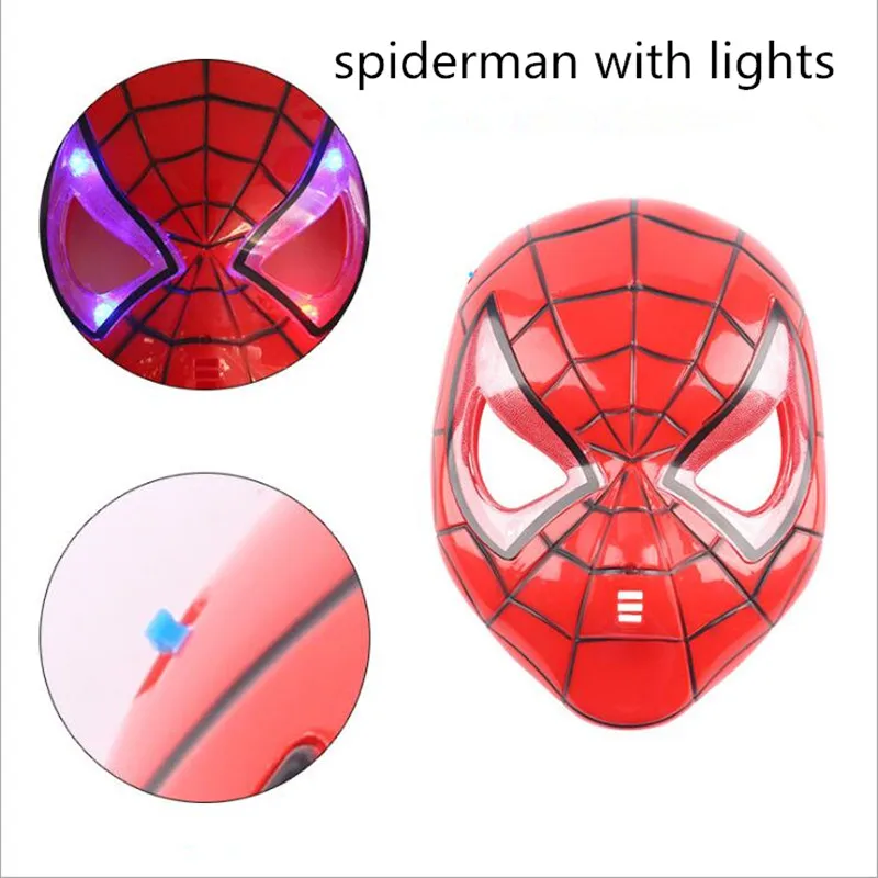 LED spiderman Маска супергероя Косплэй Antsman Бэтмен Человек-паук Вечерние Маски Халк IronMan Хэллоуин Рождество для детей и взрослых вечерние костюмы маски - Цвет: LED spiderman