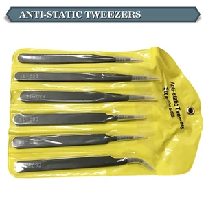 Хит продаж; 6 шт Нержавеющаясталь промышленный безопасные антистатические пинцеты Набор инструментов Набор, коробка с инструментами, инструменты для обслуживания Наборы электронный компонент инструмент для ремонта