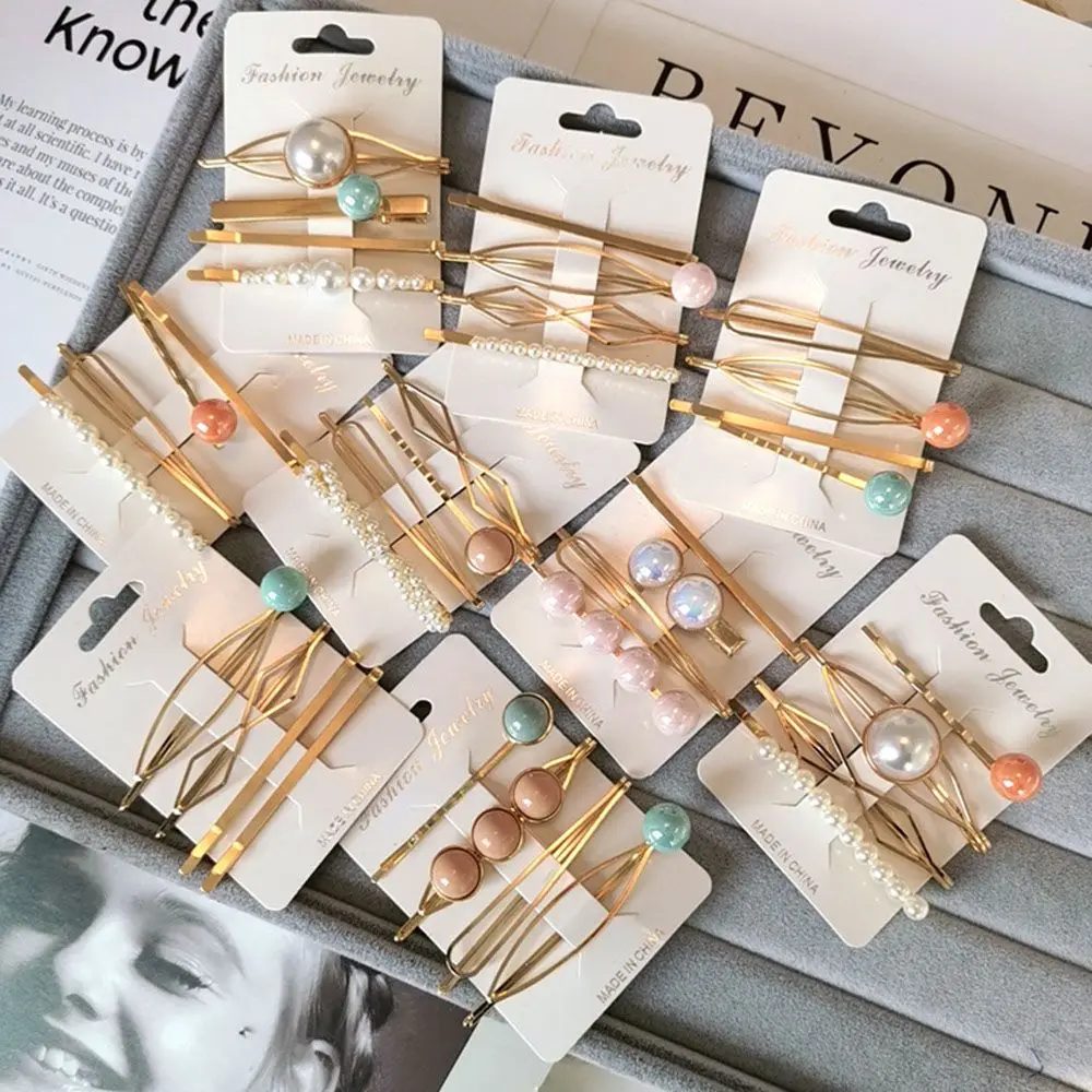 4 шт./компл. Модные металлические шпильки для волос в Корейском стиле имитация