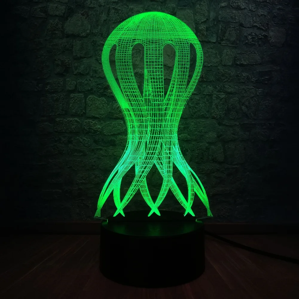 Новые Медузы в форме песочных часов 3D USB светодиодные лампы модные 7 цветов