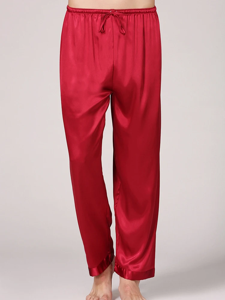 Lounge Men's Satin Silk Pajamas Long Summer Sleepwear Pants Soft Underwear Sexy Nightwear Underpants pyjama homme