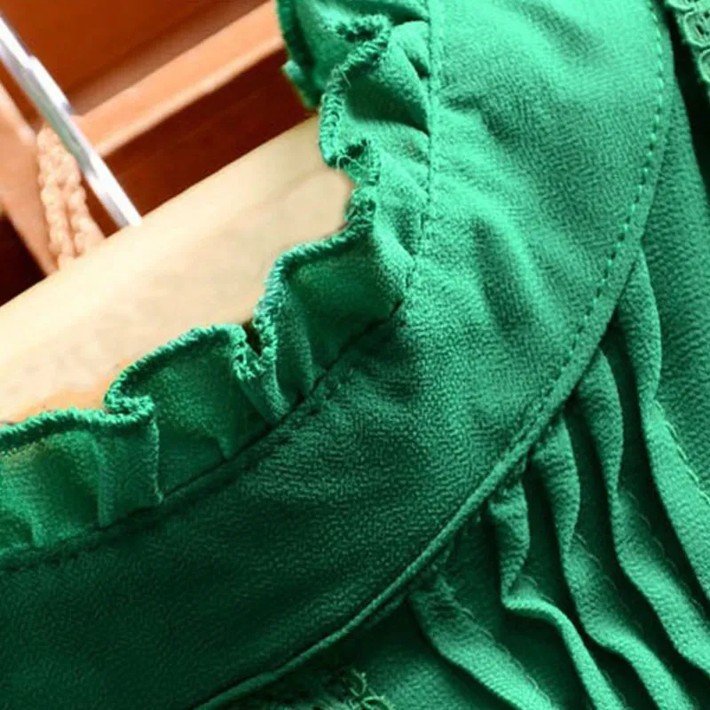 2017 модная женская шифоновая блузка в стиле ретро Повседневная летняя блузка|chiffon